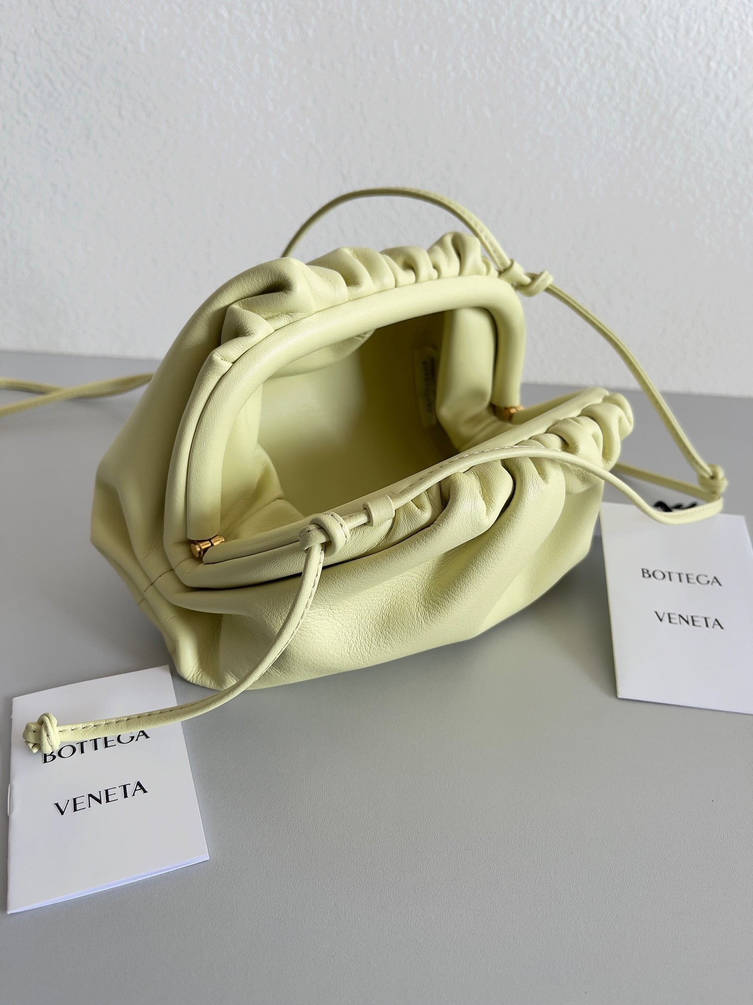 Bottega Veneta Mini Pouch Bag In Zest Washed Calfskin 825