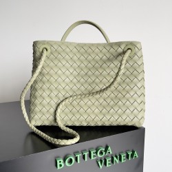 Bottega Veneta Medium Andiamo Bag In Travertine Intrecciato Lambskin 415