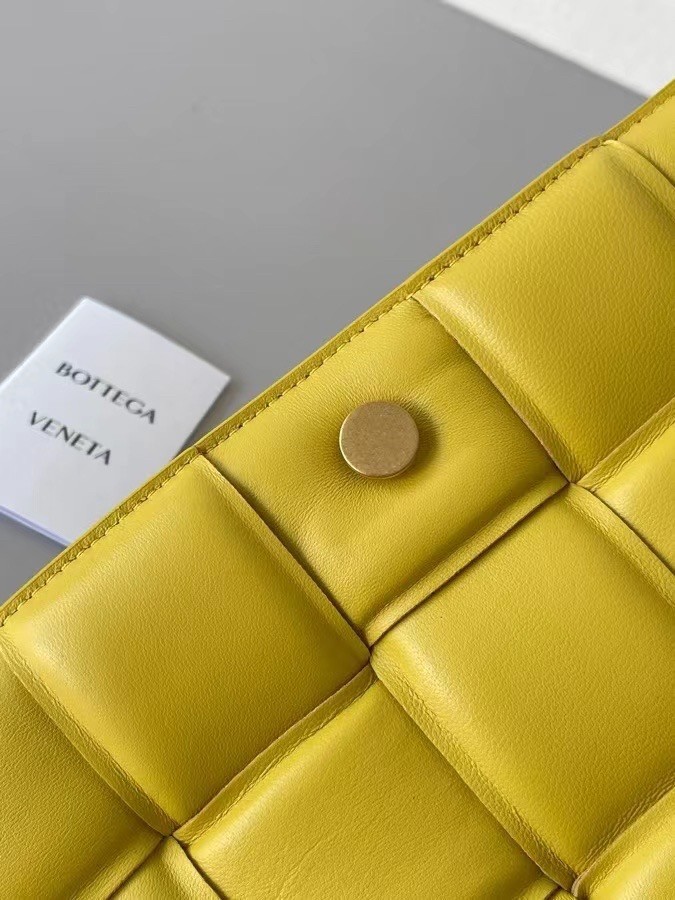 Bottega Veneta Padded Cassette Bag In Yellow Lambskin 459