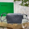 Bottega Veneta Loop Mini Bag In Grey Intrecciato Lambskin 495