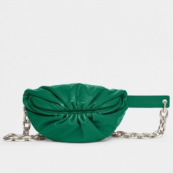 Bottega Veneta The Belt Chain Pouch In Green Nappa Leather 100