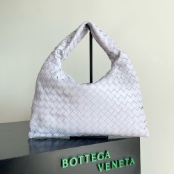 Bottega Veneta Small Hop Bag in Oyster Intrecciato Calfskin 264