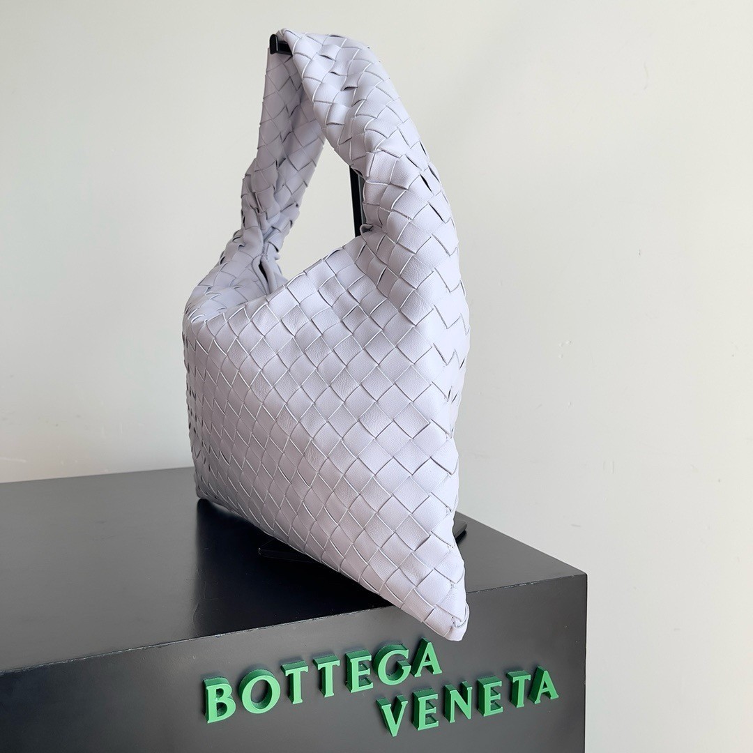 Bottega Veneta Small Hop Bag in Oyster Intrecciato Calfskin 264