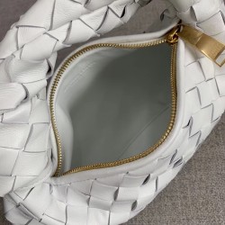 Bottega Veneta Mini BV Jodie Bag In White Woven Leather 412