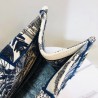 Dior Book Tote Bag In Blue Palm Tree Toile de Jouy Embroidery 984