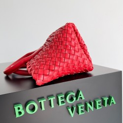 Bottega Veneta Mini Cabat Bag In Red Intrecciato Lambskin 851