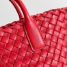 Bottega Veneta Mini Cabat Bag In Red Intrecciato Lambskin 851