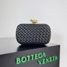 Bottega Veneta Knot Minaudiere Clutch In Black Intrecciato Lambskin 933