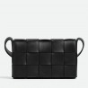 Bottega Veneta Small Cassette Bag In Black Intrecciato Lambskin 979