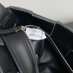 Bottega Veneta Small Cassette Bag In Black Intrecciato Lambskin 979