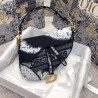 Dior Saddle Bag In Blue Multicolor Tie Embroidery 567