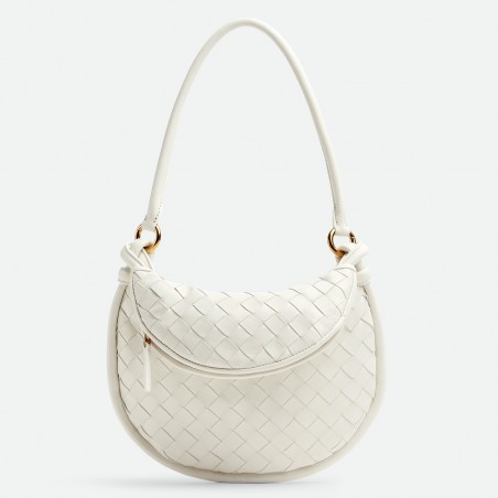 Bottega Veneta Gemelli Small Bag in White Intrecciato Lambskin 578