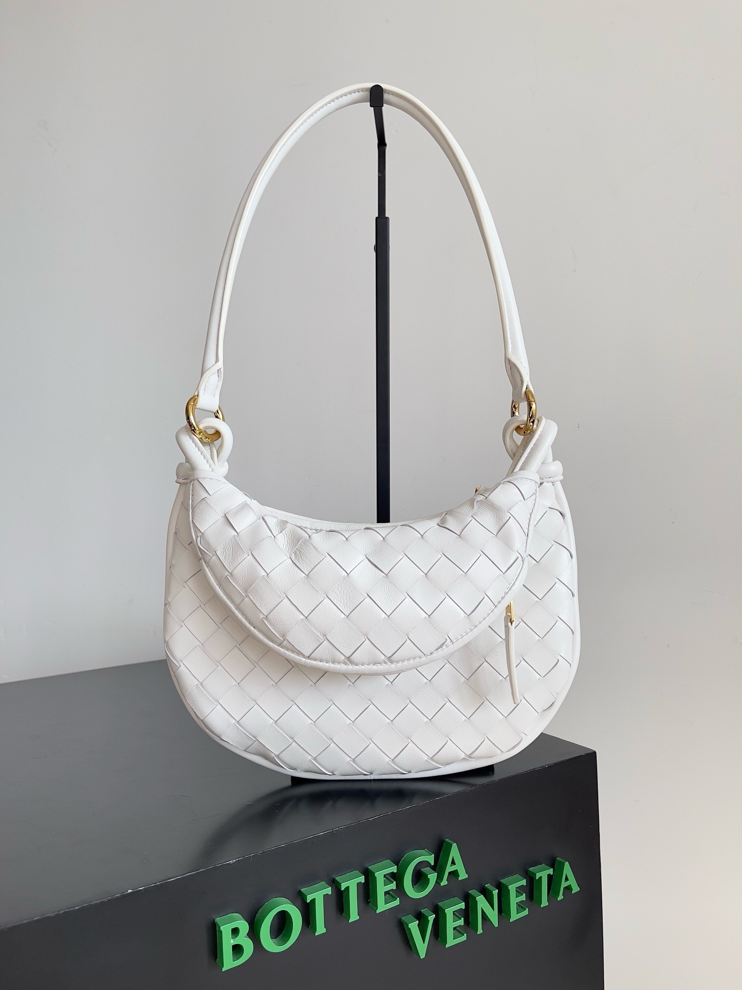 Bottega Veneta Gemelli Small Bag in White Intrecciato Lambskin 578