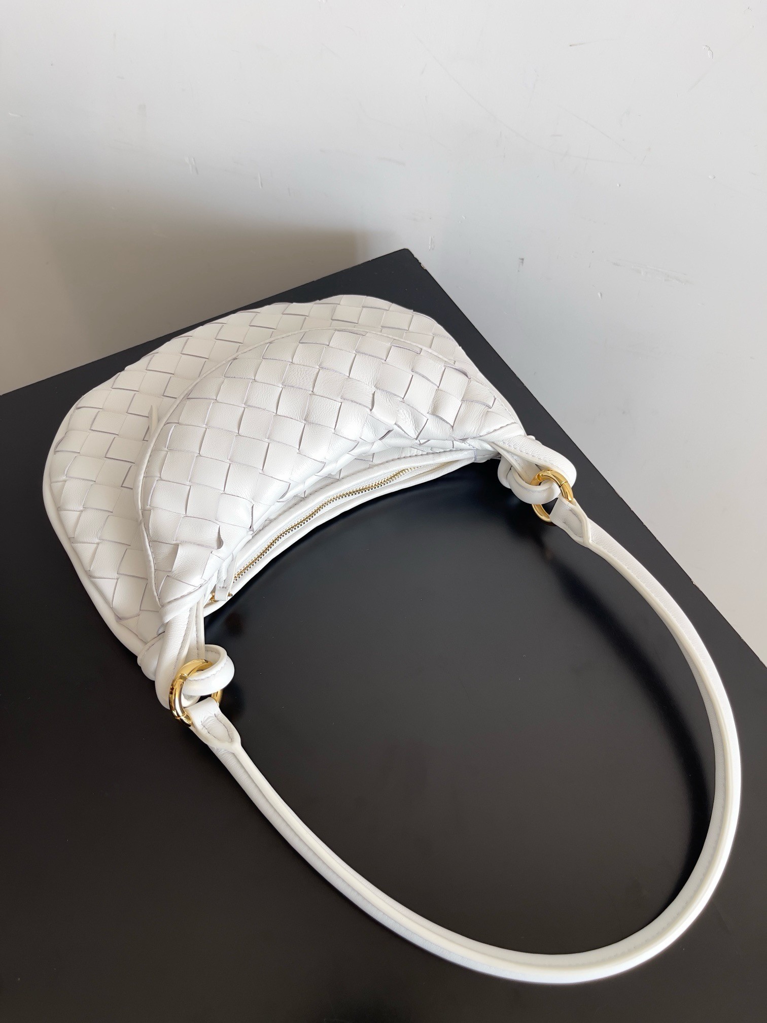 Bottega Veneta Gemelli Small Bag in White Intrecciato Lambskin 578