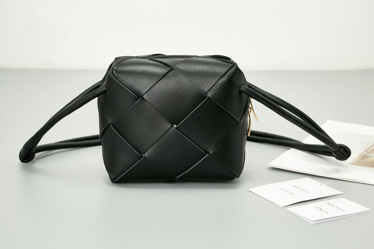 Bottega Veneta Mini Cassette Camera Bag In Black Lambskin 569