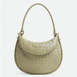 Bottega Veneta Gemelli Medium Bag in Travertine Intrecciato Lambskin 603