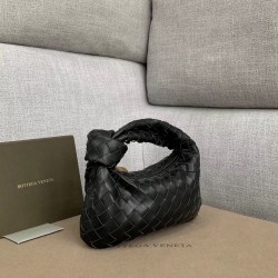 Bottega Veneta Mini BV Jodie Bag In Black Woven Leather 635