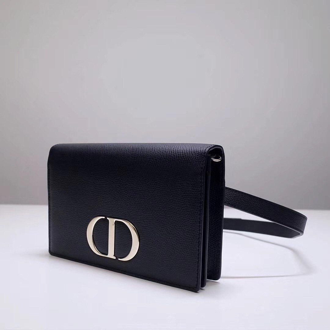 Dior 30 Montaigne 2 In 1 Belt Bag In Black Calfskin 630