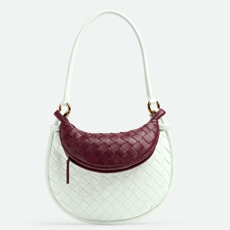 Bottega Veneta Gemelli Small Bag in Glacier/Barolo Intrecciato Lambskin 648