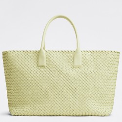 Bottega Veneta Large Cabat Bag In Zest Washed Intrecciato Lambskin 821