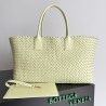 Bottega Veneta Large Cabat Bag In Zest Washed Intrecciato Lambskin 821