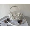 Bottega Veneta Mini Arco Bag In White Intrecciato Leather 901