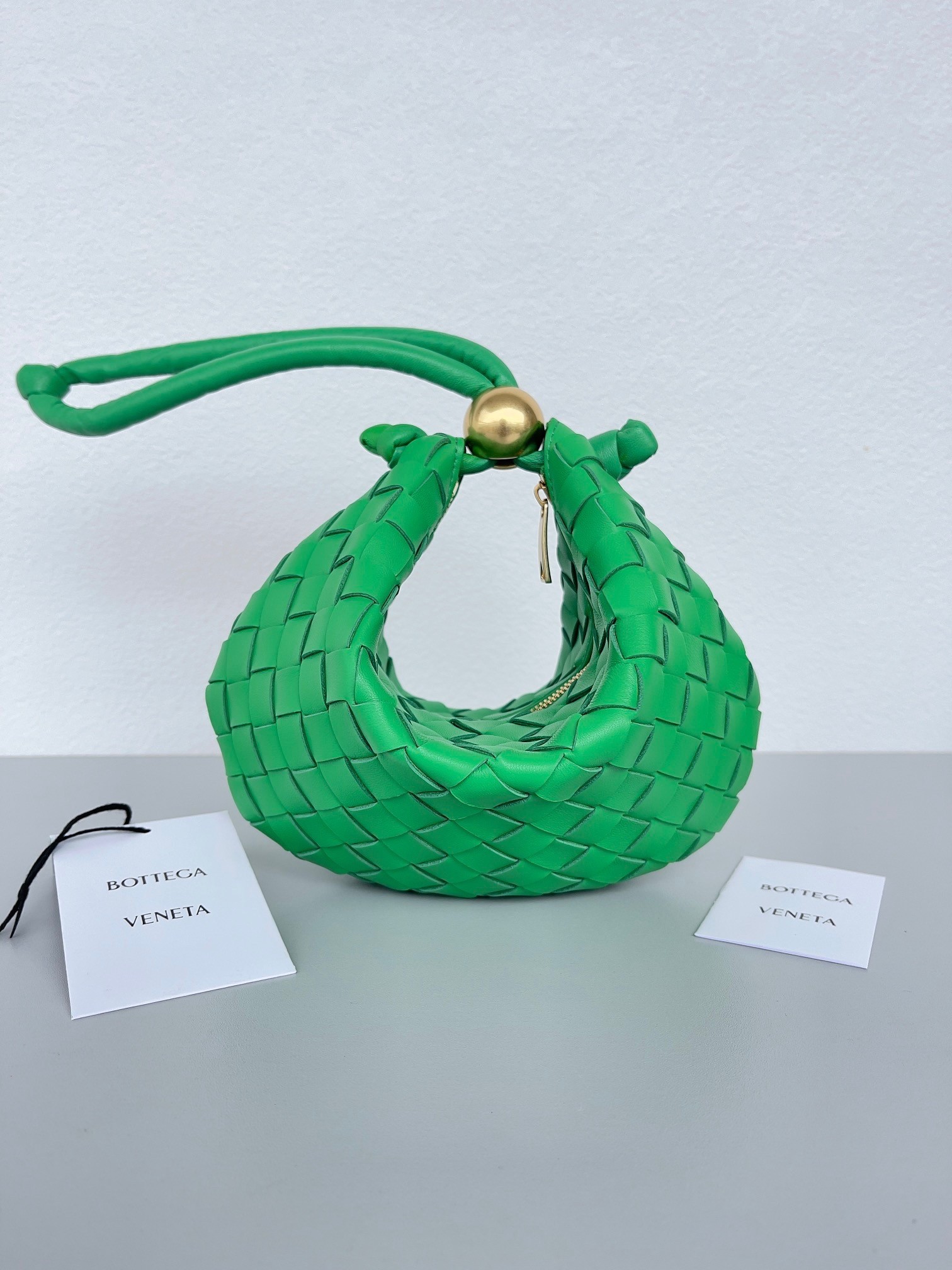 Bottega Veneta Turn Bag In Green Intrecciato Lambskin 920