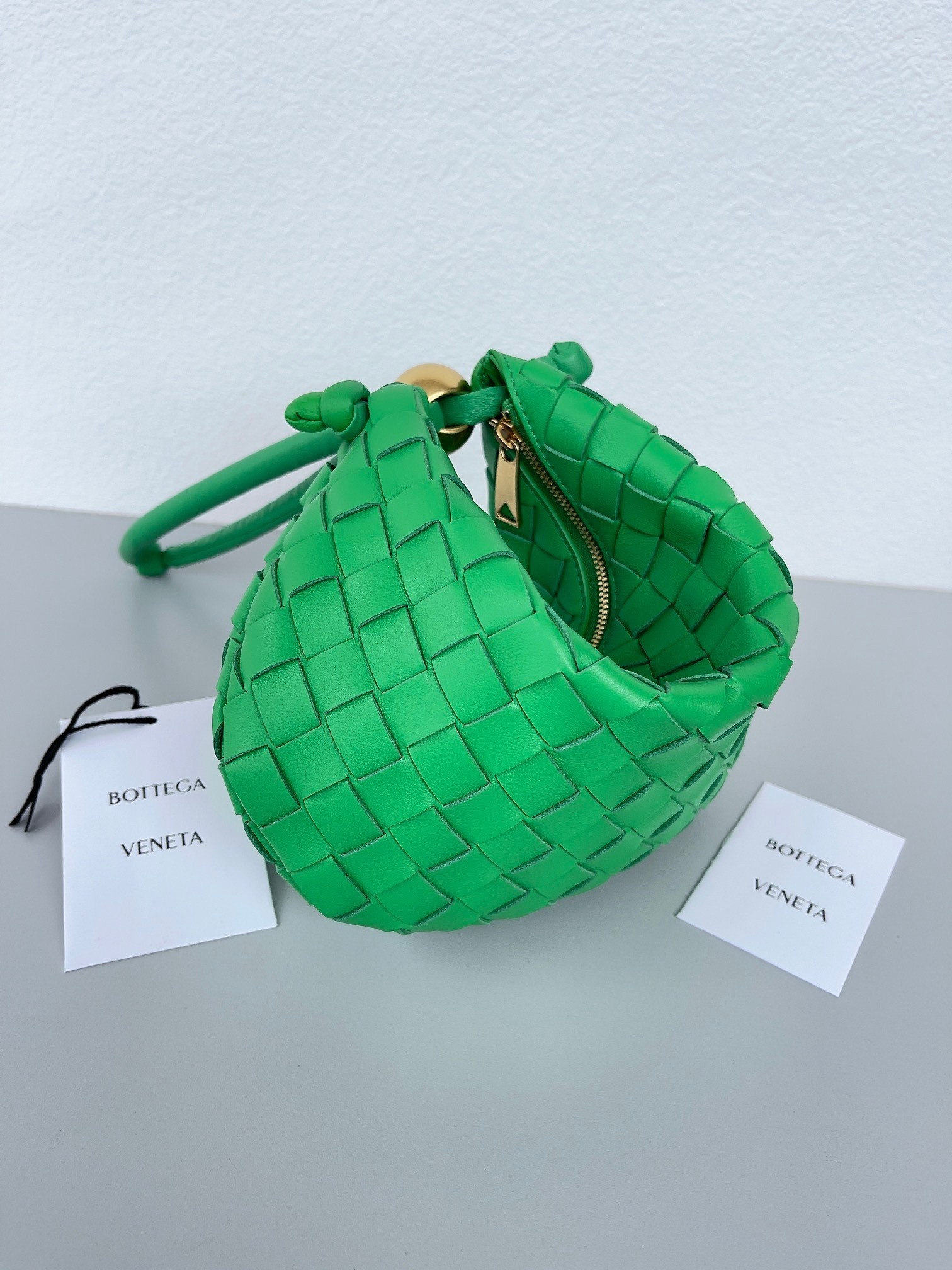 Bottega Veneta Turn Bag In Green Intrecciato Lambskin 920