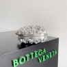 Bottega Veneta Knot Minaudiere Clutch in Silver Sequins Laminated Leather 966