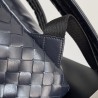 Bottega Veneta Small Backpack In Dark Blue Intrecciato Calfskin 323