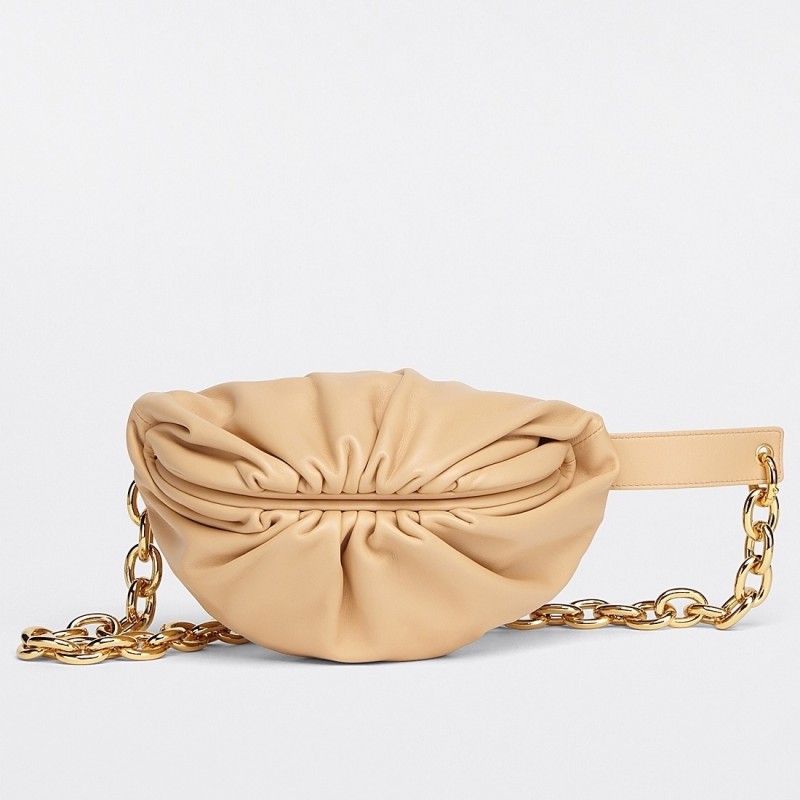 Bottega Veneta The Belt Chain Pouch In Almond Nappa Leather 361