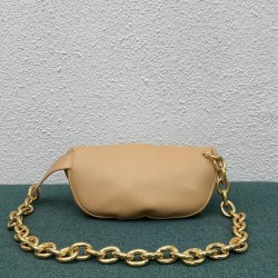 Bottega Veneta The Belt Chain Pouch In Almond Nappa Leather 361