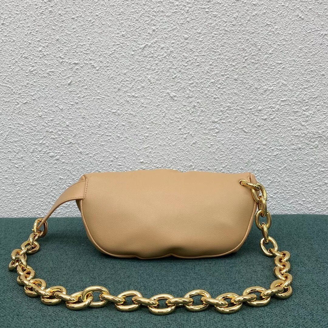 Bottega Veneta The Belt Chain Pouch In Almond Nappa Leather 361