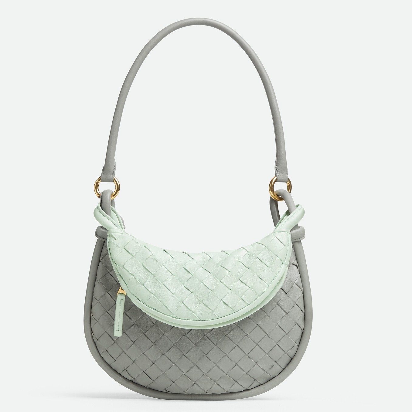 Bottega Veneta Gemelli Small Bag in Grey/Glacier Intrecciato Lambskin 394