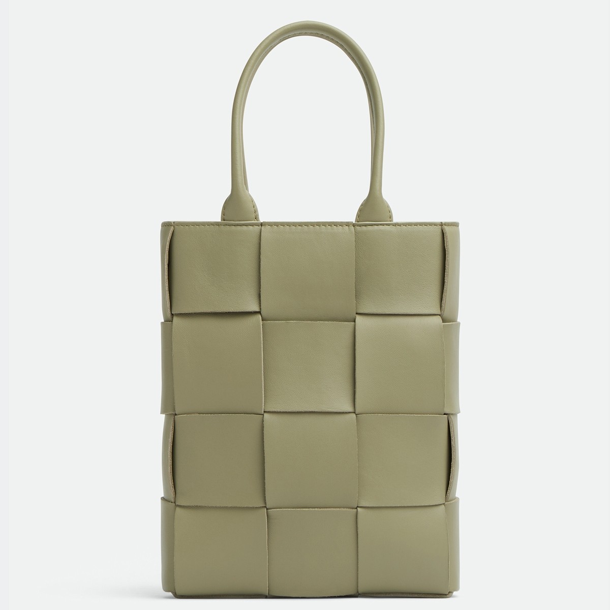 Bottega Veneta Mini Cassette Tote Bag In Travertine Lambskin 476