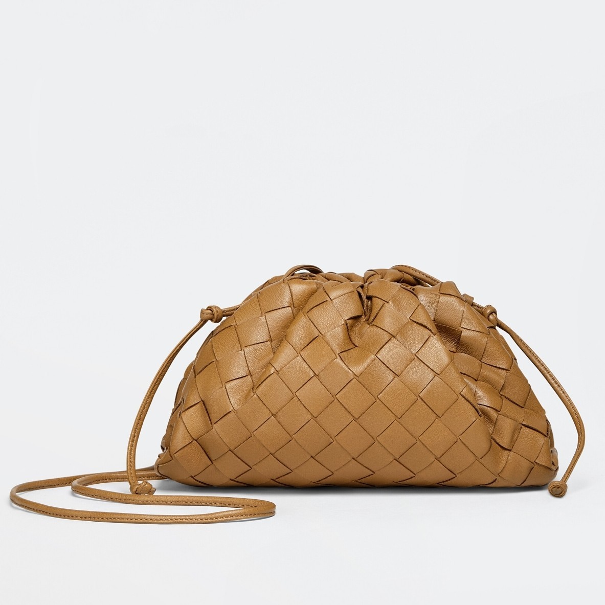 Bottega Veneta Mini Pouch In Caramel Intrecciato Lambskin 466