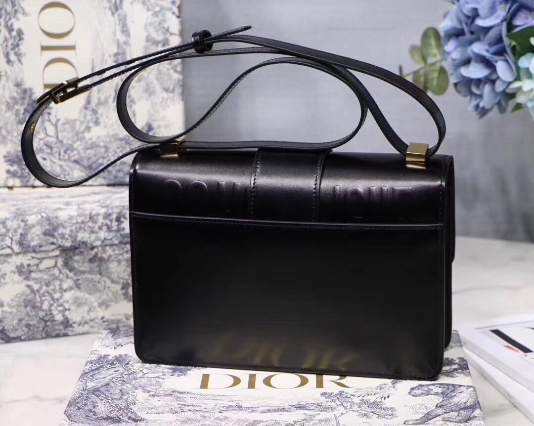 Dior 30 Montaigne Shoulder Bag In Black Calfskin  849