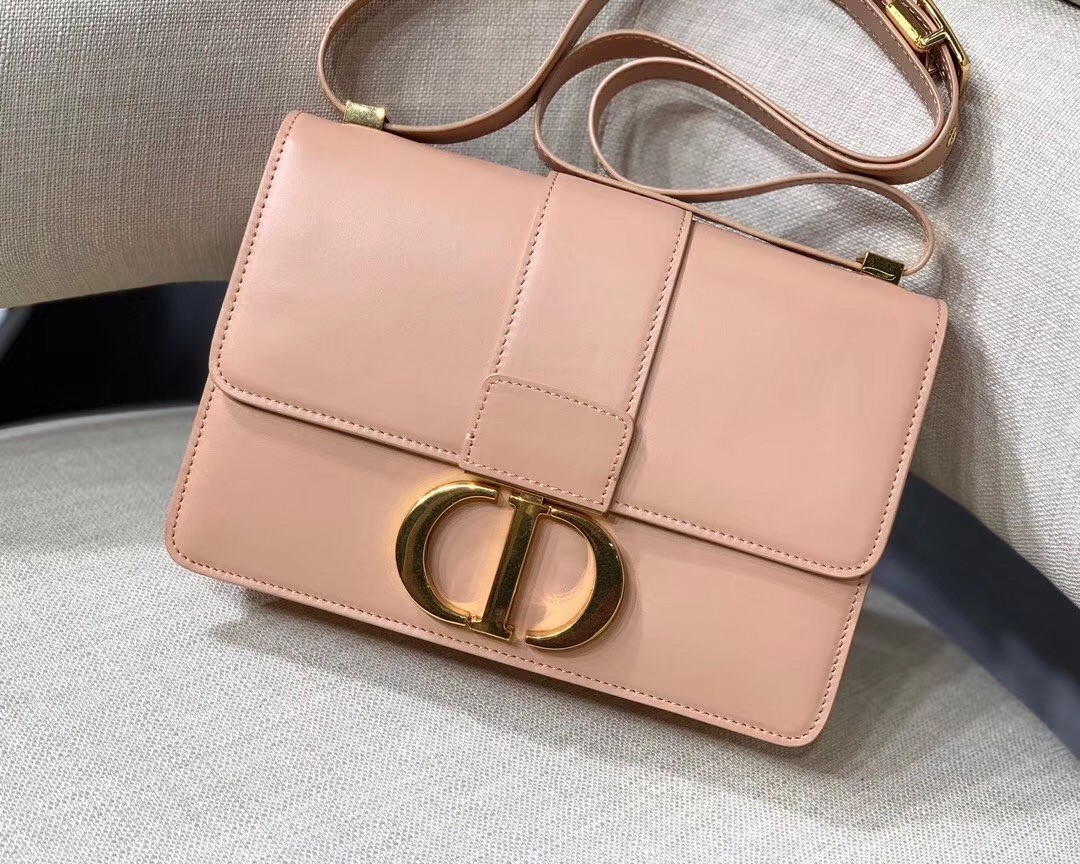 Dior 30 Montaigne Shoulder Bag In Pale Pink Calfskin  883