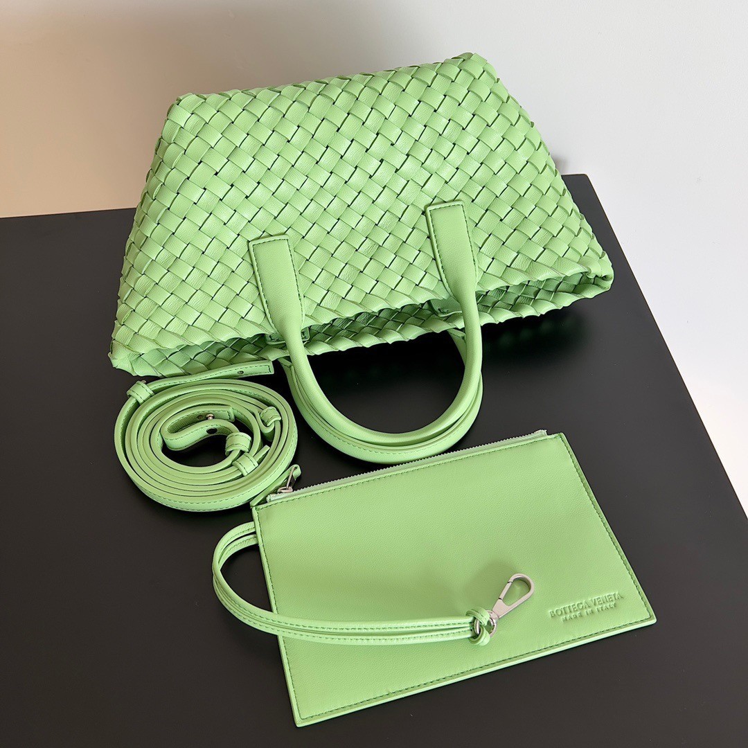 Bottega Veneta Mini Cabat Bag In Pistachio Intrecciato Lambskin 345