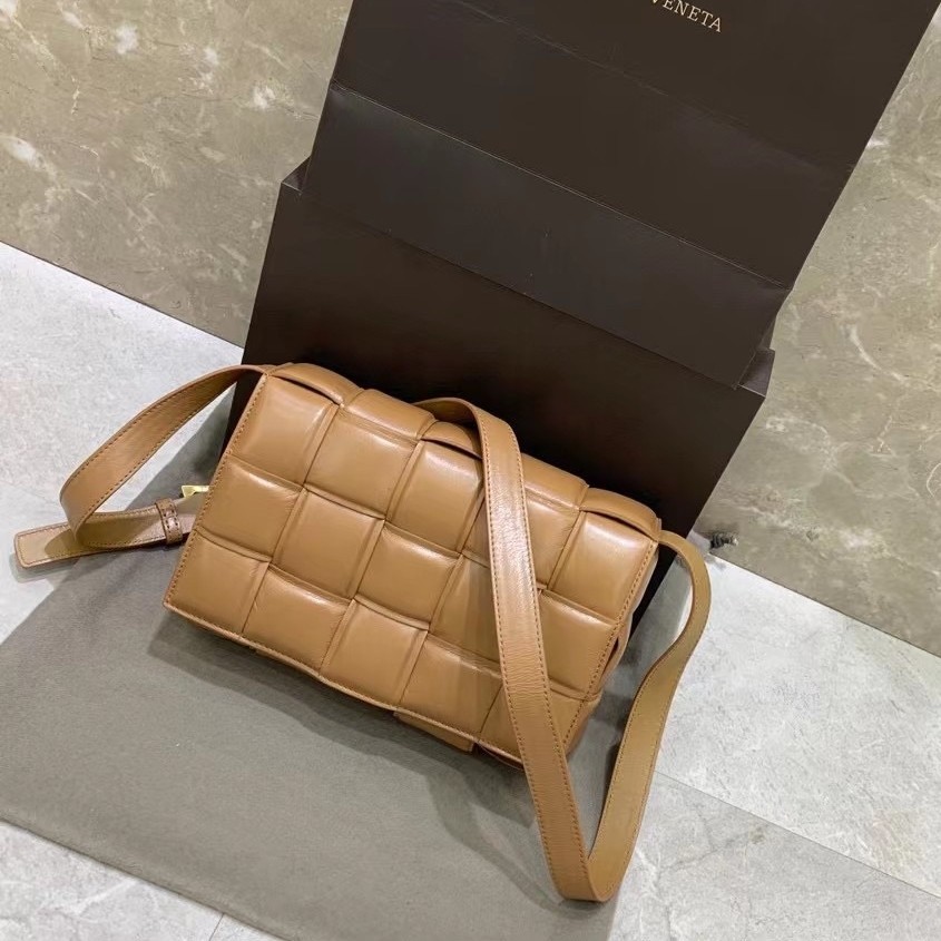 Bottega Veneta Padded Cassette Bag In Caramel Lambskin 524