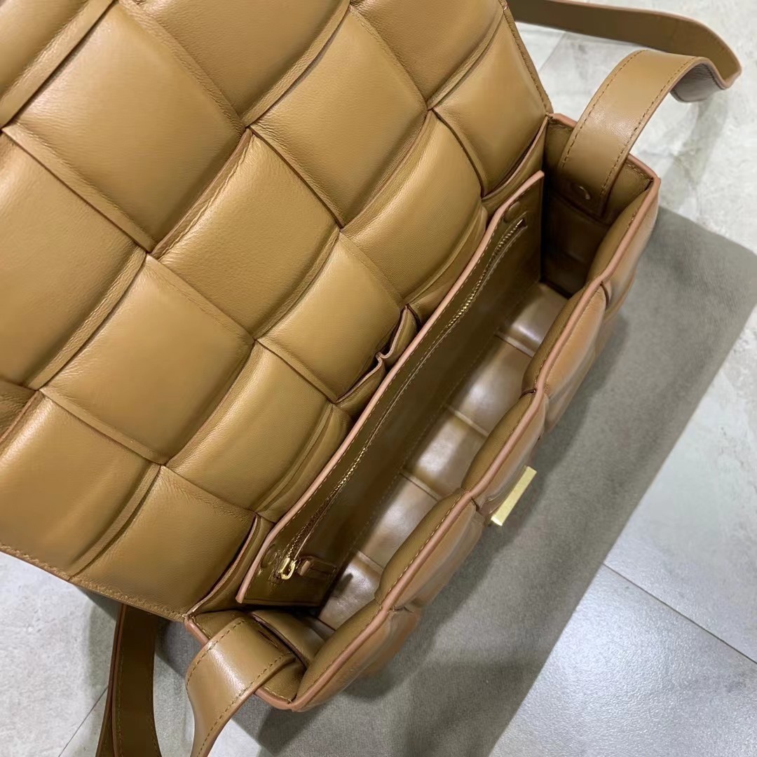 Bottega Veneta Padded Cassette Bag In Caramel Lambskin 524