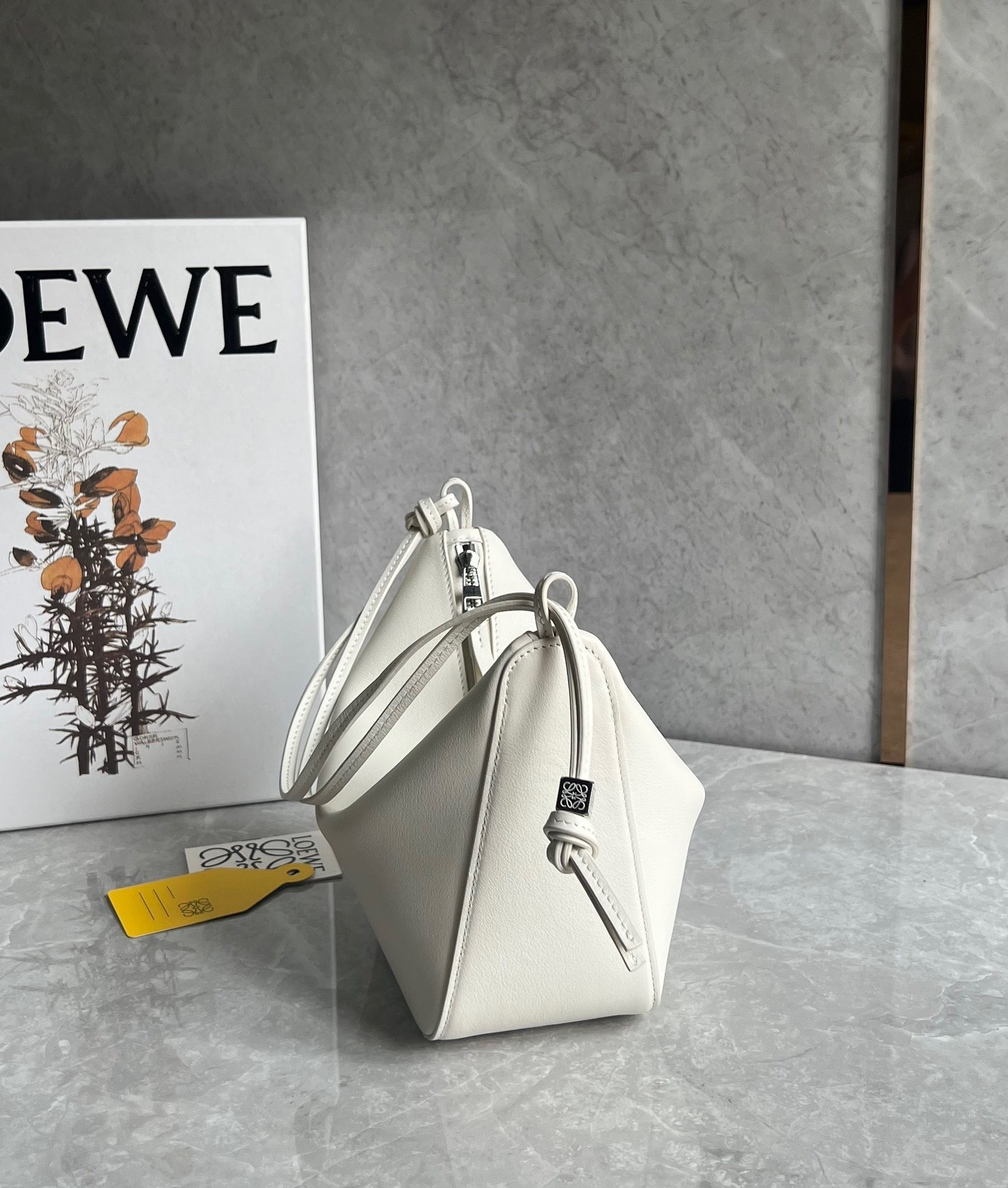 Loewe Mini Hammock Hobo Bag in White Calfskin 333