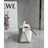 Loewe Puzzle Mini Bag In White Grained Calfskin  384