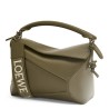 Loewe Puzzle Edge Small Bag In Khaki Green Satin Calfskin 732