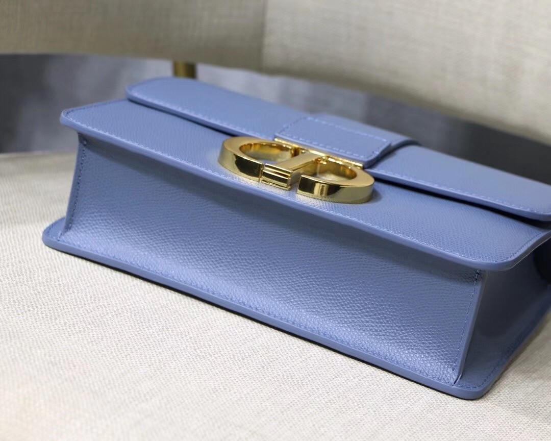 Dior 30 Montaigne Bag In Denim Blue Grained Calfskin 253