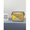 Loewe Mini Puzzle Bag In Ochre/White/Yellow Calfskin 771