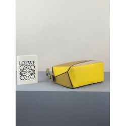 Loewe Mini Puzzle Bag In Ochre/White/Yellow Calfskin 771