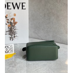 Loewe Puzzle Mini Bag In Vintage Khaki Satin Calfskin 211