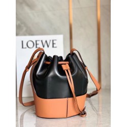 Loewe Small Balloon Bucket Bag In Black/Tan Calfskin 239