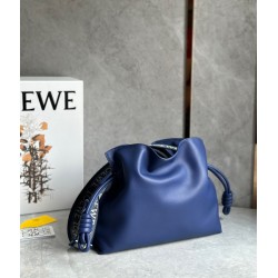 Loewe Flamenco Clutch Bag In Dark Purple Leather  277